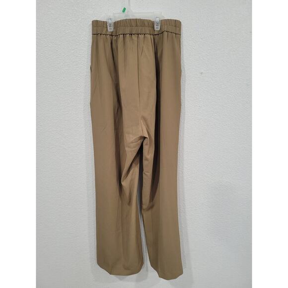 Women's Solid Wide Leg Khaki Pants Loose Long Trousers size Large #5 - Picture 2 of 5